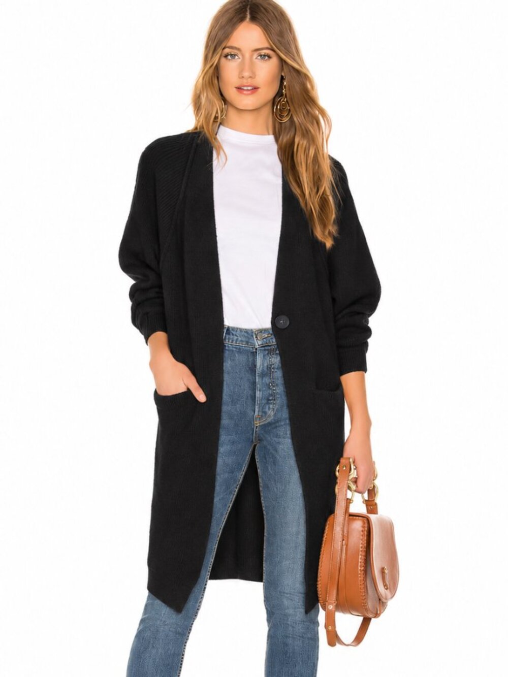 Free People Irreplaceable Cardigan Longline Black XS